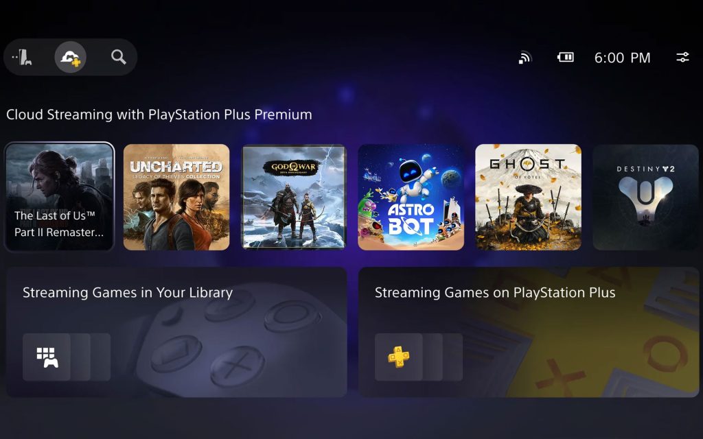 PlayStation Plus Premium cloud streaming